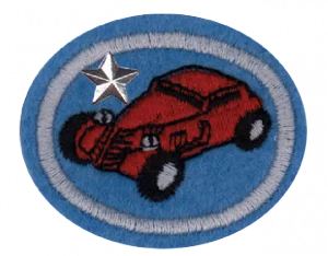 Insignia de la especialidad Derbi de automodelos de pino – Avanzado