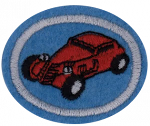 Insignia de la especialidad Derbi de automodelos de pino