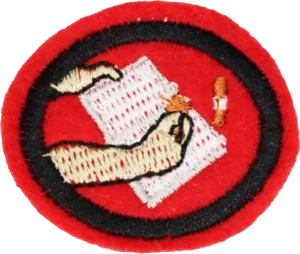 Insignia de la especialidad Restauración y conservación de documentos